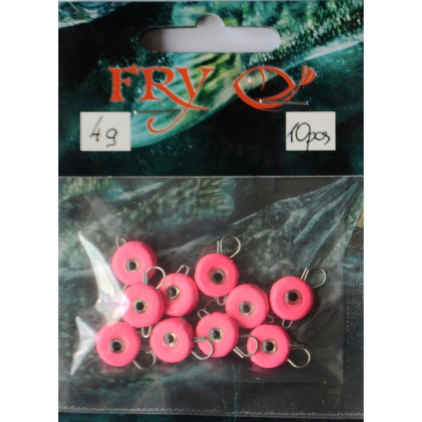 Груз ушастый для рыбалки, таблетка (эксцентрик) цвет Silvereyes Pink, 10шт в уп., вес 4г